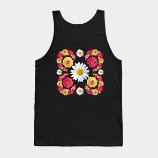 Zinnia Flower Daisies Zinnia Floral Pattern Daisy Tank Top